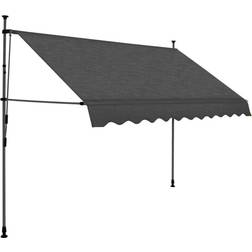 vidaXL Manual Retractable Awning with LED 98.4x47.2"