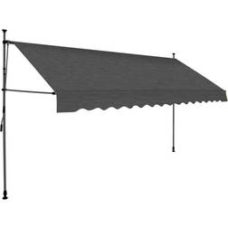vidaXL Manual Retractable Awning with LED 137.8x47.2"