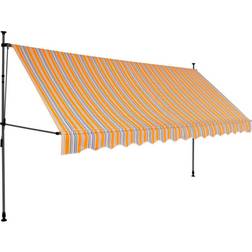 vidaXL Manual Retractable Awning with LED 157.5x47.2"