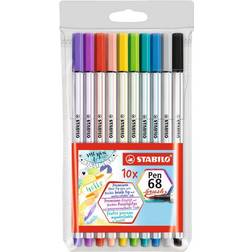 Stabilo Pen 68 Premium Coloring Felt Tip Brush 10-pack