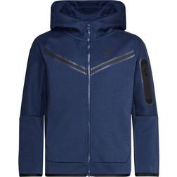 Nike Boy's Sportswear Tech Fleece Full Zip Hoodie - Midnight Navy/Black (CU9223-410)