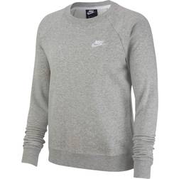 Nike Women's Sportswear Essential Fleece Crew Sweatshirt - Dark Grey Heather/White