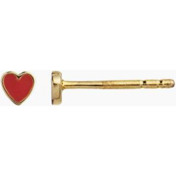 Stine A Petit Love Heart Earring - Gold/Red