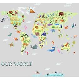 RoomMates Kid's World Map Peel and Stick Giant Wall Decals