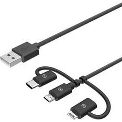 USB A-Lightning/USB C/USB Micro B 1m