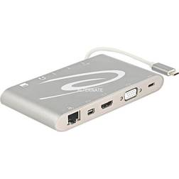 DeLock USB C-Mini DisplayPort/HDMI/VGA/RJ45/3.5mm/USB A Adapter