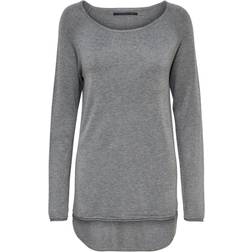 Only Long Knitted Sweater - Medium Grey Melange