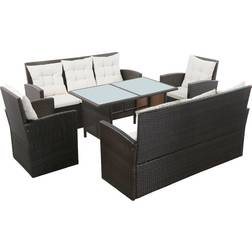 vidaXL 43972 Outdoor Lounge Set, 1 Table incl. 2 Chairs & 2 Sofas