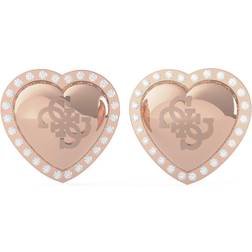 Guess That's Amore Stud Earrings - Rose Gold/Transparent