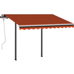 vidaXL Manual Retractable Awning with Posts 118.1x98.4"