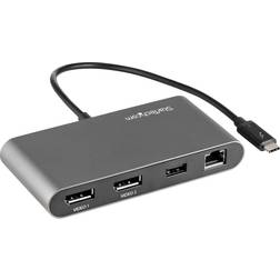 StarTech USB C-2xDisplayPort/USB A/RJ45 M-F 0.3m