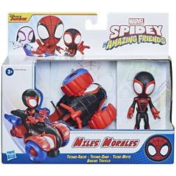 Hasbro Spidey and his Amazing Friends F1941 Marvel Spidey and His Amazing Friends Miles Morales Action Figure and Techno-Racer Vehicle, for Kids Ages 3 and Up, Multi-Coloured
