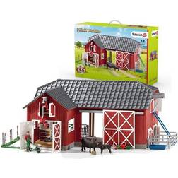 Schleich Farm World Large Red Barn with Animals and Accessories Playset