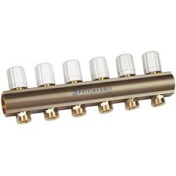 PETTINAROLI Linear manifold 1x3/4/18 with thermostatic option or electrical control for return pipes compression ends without fittings 3 outlets