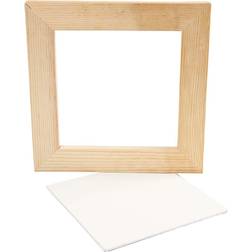 Creativ Company Framed Canvas Panel, depth 1,5 cm, size 20,8x20,8 cm, white, 1 pc
