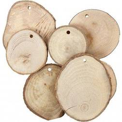 Wooden disc with hole, D: 40-70 mm, hole size 4 mm, thickness 5 mm, 25 pc/ 1 pack