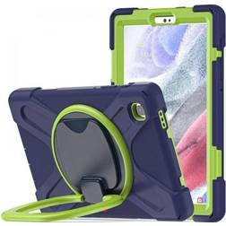Tech-Protect X-Armor Case Children's Case, Ultra Light, Shockproof, Robust, Child Protective Case, Handle Stand Function, Compatible with Samsung Galaxy Tab A7 Lite 8.7 T220 T225, Dark Blue/Lime