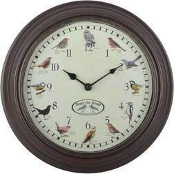 Esschert Design Clock with Birdsounds Wanduhr 30.1cm