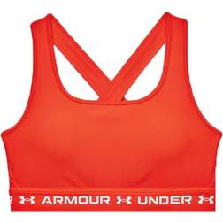 Under Armour Mid Crossback Sports Bra - Phoenix Fire/White
