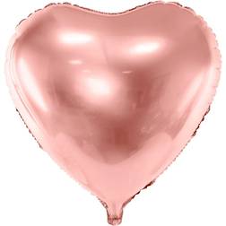 Vegaoo Aluminiumballong Hjärta rosa guld 45 cm