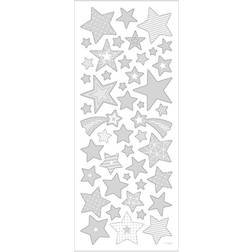 Creativ Company Stickers, stars, 10x24 cm, silver, 1 sheet