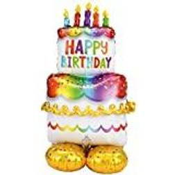 Amscan 4244911 Birthday Cake Airloonz Air-Filled Foil Balloon 53 Inch