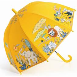 Djeco Kinder Regenschirm Stockschirm mit niedlichen Motiven undschönen Farben (Gelb)
