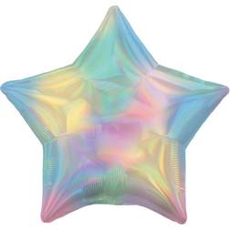 Amscan Anagram 3940701 Iridescent Pastel Rainbow Foil Star Balloon 18 Inch