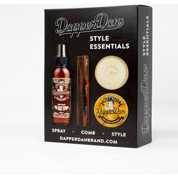 Dapper Dan Style Essentials Gift Pack, with Matt Paste 100ml, Sea Salt Spray 200ml and Hand Made Styling Comb