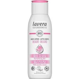 Lavera Body Lotion Delicate Natural Cosmetics vegan Organic Wild Rose & Organic Shea Butter certified, white 6.8fl oz