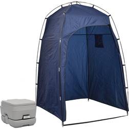 vidaXL Portable Camping Toilet with Tent 10 10 L
