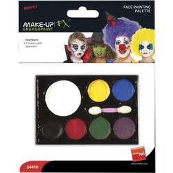 Smiffys Face Painting Palette with Applicator Seven Colours Greasepaint