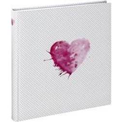 Hama "Lazise” Bookbound Photo Album, 50 white pages, fits 250 photos in 10x15cm format, Pink Heart Dots