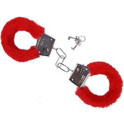 PartyDeco Handcuffs with Plush Red