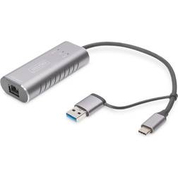 Digitus USB C/USB A-RJ45 M-F 0.2m
