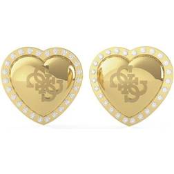 Guess That's Amore Stud Earrings - Gold/Transparent