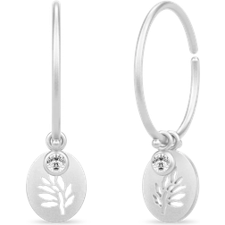 Julie Sandlau Tree of Life Medium Hoops - Silver/Transparent