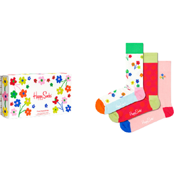Happy Socks Flower Socks Gift Set 3-pack - White/Red