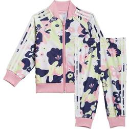 adidas Infant Flower Allover Print SST Set - White/True Pink/Almost Lime/Legacy Indigo (HE6929)