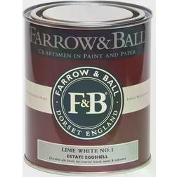 Farrow & Ball Estate No.1 Radiator Paint, Metal Paint, Wood Paint Lime White 0.198gal