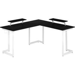 Techni Sport Warrior L Shaped Gaming Desk - Black/White