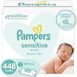 Pampers Sensitive Perfume Free Baby Wipes 7x64pcs