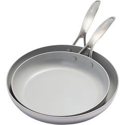GreenPan Venice Pro Ceramic Nonstick Frypan Set Of 2, 10" 12" In Silver, No Size Silver No Size Cookware Set 2 Parts
