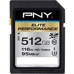 PNY 512GB Elite Performance Class 10 U3 SDXC Flash Memory Card