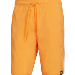adidas Classic-Length 3-Stripes Swim Shorts - Orange Rush/White