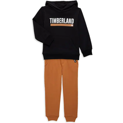 Timberland Boy's Branded Fleece Hoodie and Joggers Set - Black Multi