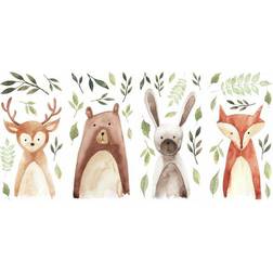 RoomMates Watercolor Woodland Critters Peel and Stick Wall Decals