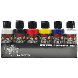 Wicked Airbrush Primary Colors Set 6x59ml