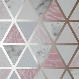 Arthouse Marble Geo Pink Multi Wallaper Pink