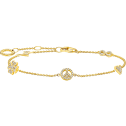 Thomas Sabo Charm Club Delicate Symbols Bracelet - Gold/Transparent